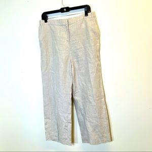Neiman Marcus Exclusive Linen High Rise Ankle Pant Size L